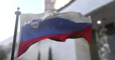 Slovenia national flag, country waving flag. Politics and news illustration video
