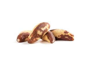 Brazil nuts isolated on white background,These nuts are energy dense, photo