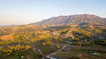 Aerial view of Khao Kho district, beautiful mountain on morning photo