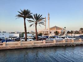 Beautiful evening and colorful sunset at Jeddah, Corniche, Saudi Arabia, photo