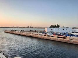 Beautiful evening and colorful sunset at Jeddah, Corniche, Saudi Arabia, photo