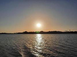 Beautiful evening and colorful sunset at Jeddah, Corniche, Saudi Arabia, photo