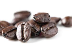 Closed up of coffee bean isolated on white background, beverage concept photo