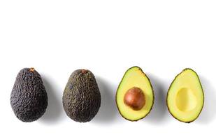 avocado isolated on white background, top view photo