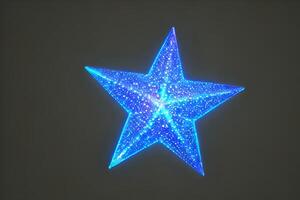 Blue star shape dot and sparking background with some empty space. photo
