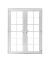 Real vintage house door window frame isolated on white background photo
