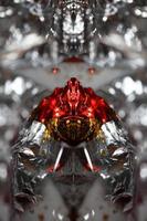 Red and silver aluminum foliage close up abstract background modern big size high quality print photo