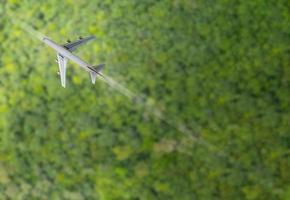 el avión moscas terminado el bosque foto