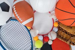 Sports Equipment on white background photo