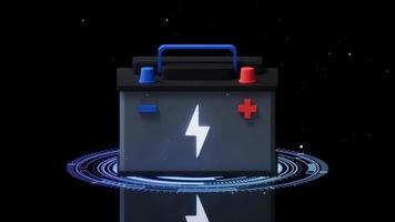 car battery energy power and electricity, 3d render video