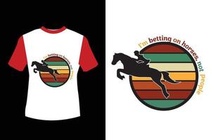 caballos t camisa diseño vector