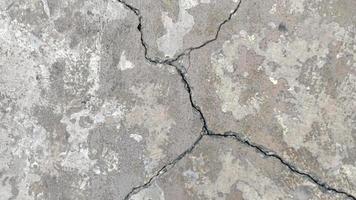 Cracked concrete floor cement wall broken at the outside effect with earthquake video