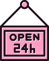 Open Shop 24 Hours Vector Icon