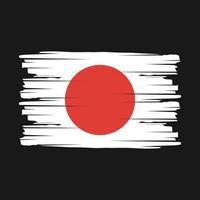 vector de pincel de bandera de japón