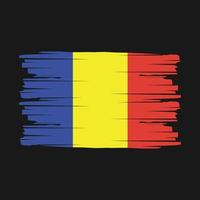 vector de pincel de bandera de rumania