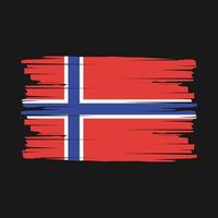 vector de pincel de bandera de noruega