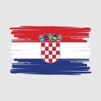 vector de pincel de bandera de croacia