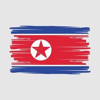 North Korea Flag Brush Vector