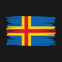 Aland Islands Flag Brush Vector