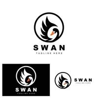 Swan Logo Design, Duck Animal Illustration, Company Brand Template Vector