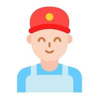 A well design icon of plumber in trendy style, bellboy avatar vector