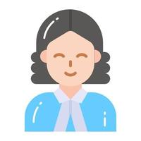 An icon of lady judge, professional worker avatar vector