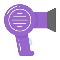 Electronic device use for hair drying, hair dryer vector icon