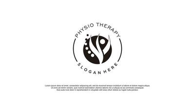 Physio logo with creative and unique element style design premium vector