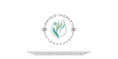 Physio logo with creative and unique element style design premium vector