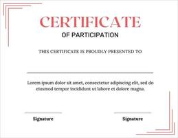 Certificate of Participation vector