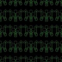 St. patrick's day pattern. Wrapping paper design for patrick's day. Green background. Clover and shamrock. vector