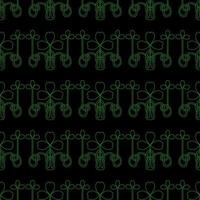 St. patrick's day pattern. Wrapping paper design for patrick's day. Green background. Clover and shamrock. vector