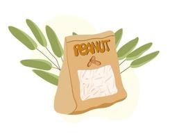 National Peanut Butter Day. Craft packaging with peanuts. T-shirt print design vector