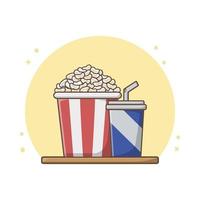 Popcorn and Fresh Drink Design Vector