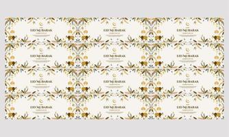 happy eid al fitr mubarak vector banner template set flat design