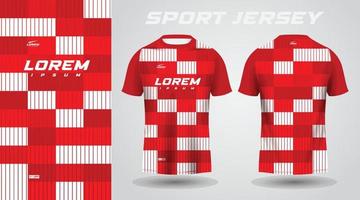 red shirt soccer football sport jersey template design mockup vector