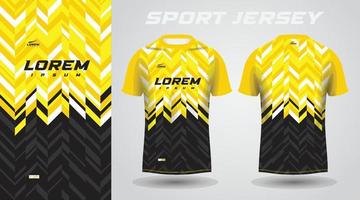 yellow black shirt soccer football sport jersey template design mockup vector