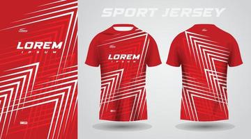 red shirt soccer football sport jersey template design mockup vector