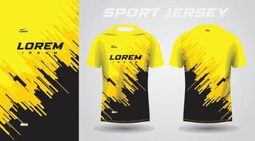 yellow black shirt soccer football sport jersey template design mockup vector