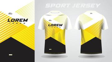 yellow black shirt soccer football sport jersey template design mockup vector