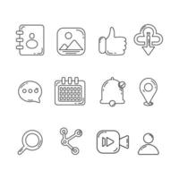 web and social media outline icon illustration vector