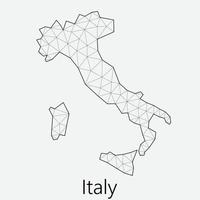 Vector low polygonal Italy map.