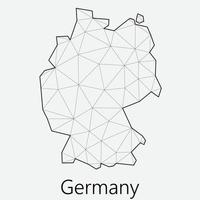 vector bajo poligonal Alemania mapa.
