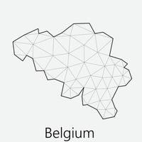 vector bajo poligonal Bélgica mapa.