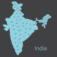 Vector low polygonal India map.