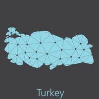 Vector low polygonal Turkey map.