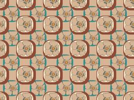 70s Retro flower power geometry pattern background vector