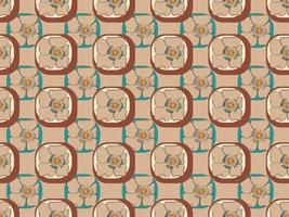 70s Retro flower power geometry pattern background vector