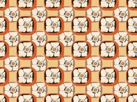 70s Retro flower power geometry pattern background vector