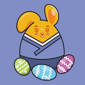 huevo de pascua de conejo vector